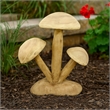 Benjara Sarah Outdoor Accent Decor- 3 Mushroom Sculpture- Natural Brown Resin