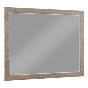 Benjara 33&quot Keno Dresser Mirror- Sturdy Barley Brown Wood Frame