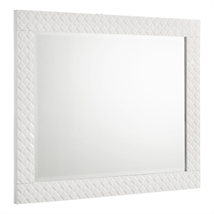 Benjara 37&quot Ivon Dresser Mirror- White High Gloss Finish- Rectangular