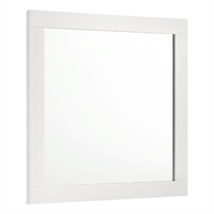 Benjara 35&quot Caer Dresser Mirror- White Wood Frame with Beveled Glass