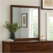 Benjara Yels Dresser Mirror- Squared Corners- Flat Glass Design- Brown Wood