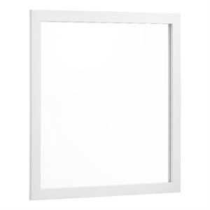 Benjara Dle Rectangular Dresser Mirror- Flush Frame- Flat Glass- White Wood