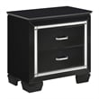 Benjara Alen 4 Pc Queen Size Bedroom Set- Button Tufting- Mirror Trim- Black