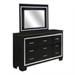 Benjara Alen 4 Pc Queen Size Bedroom Set- Button Tufting- Mirror Trim- Black