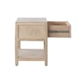 Benjara Sley Side End Table- Rattan Woven- Natural Brown Mango Wood 24 Inch