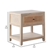 Benjara Sley Side End Table- Rattan Woven- Natural Brown Mango Wood 24 Inch