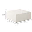 Benjara Viko Modern Square Coffee Table- White Wood Faux Concrete Finish- 39