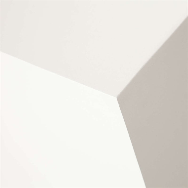 Benjara Viko Modern Square Coffee Table- White Wood Faux Concrete Finish- 39