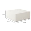 Benjara Viko Modern Square Coffee Table- White Wood Faux Concrete Finish- 39