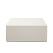 Benjara Viko Modern Square Coffee Table- White Wood Faux Concrete Finish- 39