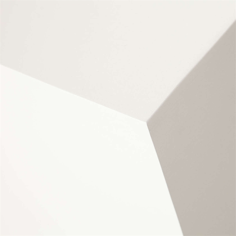 Benjara Viko Modern Square Coffee Table- White Wood Faux Concrete Finish- 39