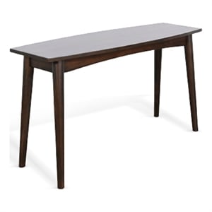 Benjara Neva Sofa Console Table- 48&quot Rectangular- Angled Legs- Dark Brown