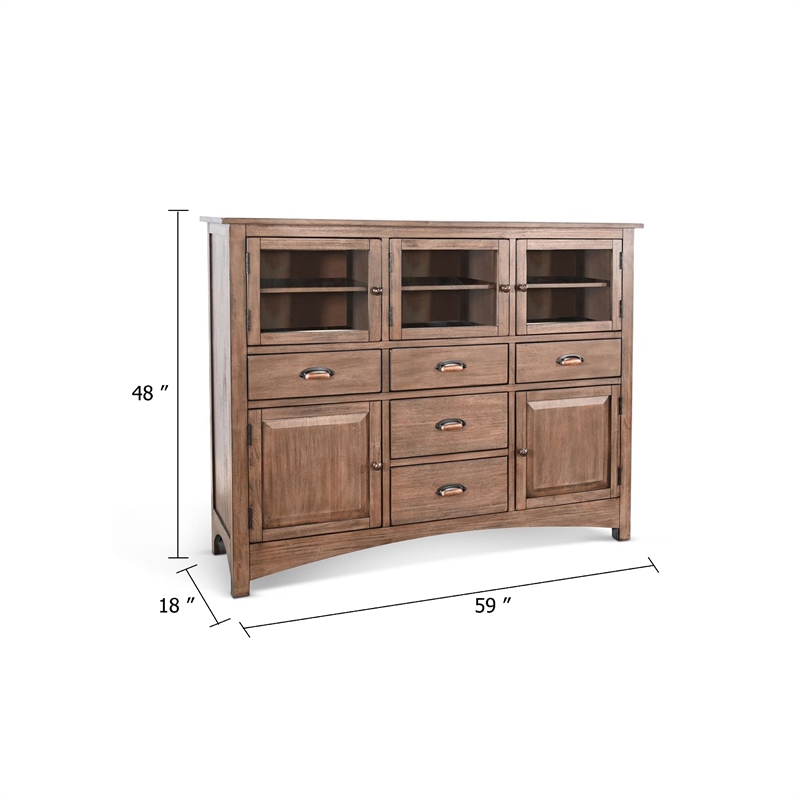 Benjara Yael Server Console Cabinet w 5 Drawers-59