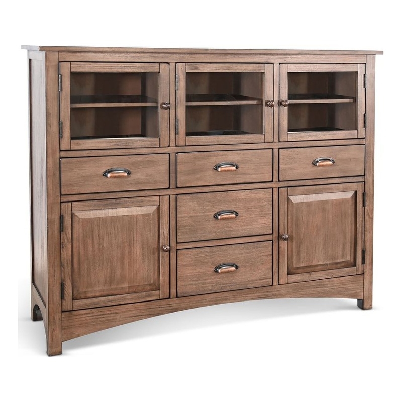 Benjara Yael Server Console Cabinet w 5 Drawers-59