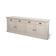 Benjara Loma Sideboard Buffet Server- 95 Inch- 4 Cabinet Doors- Light Gray Wood