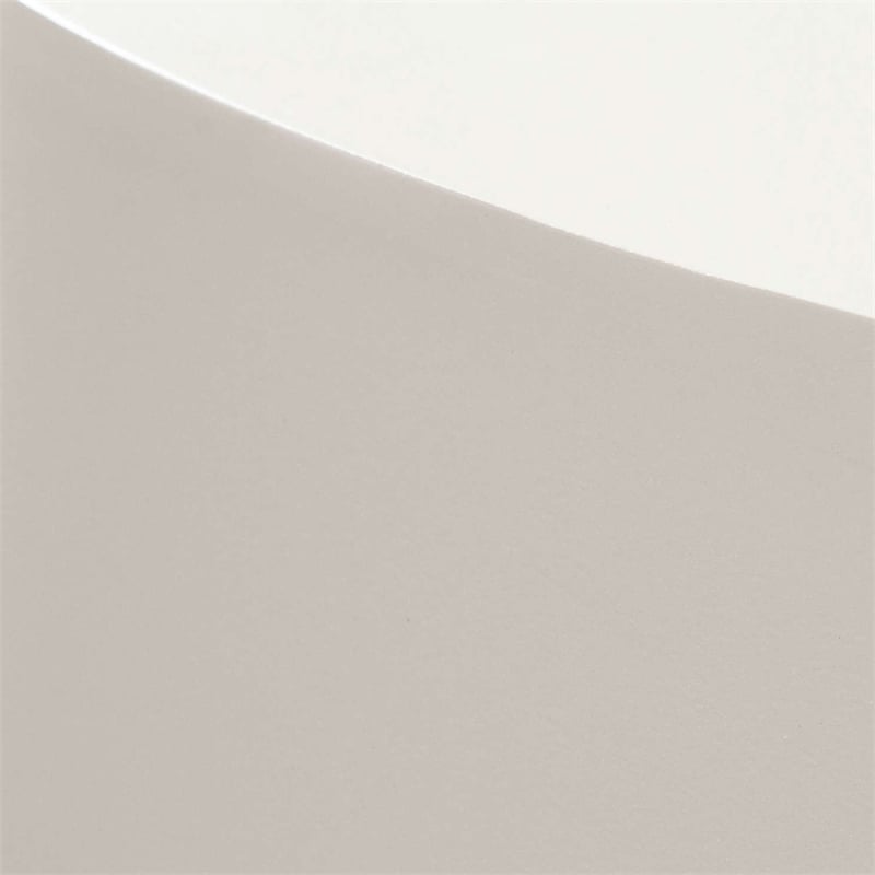 Benjara Viko Round Coffee Table- White Wood Faux Concrete Finish- 39 Inch