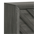 Benjara Velz TV Media Stand Cabinet- 2 Chevron Doors. Open Shelves- Dark Gray