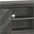 Benjara Velz TV Media Stand Cabinet- 2 Chevron Doors. Open Shelves- Dark Gray