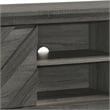 Benjara Velz TV Media Stand Cabinet- 2 Chevron Doors. Open Shelves- Dark Gray