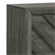 Benjara Velz TV Media Stand Cabinet- 2 Chevron Doors. Open Shelves- Dark Gray