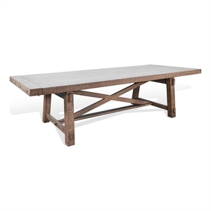 Benjara Veny Extendable Dining Table-108-140&quot 8 to 14 Seater-Brown Mahogany Wood