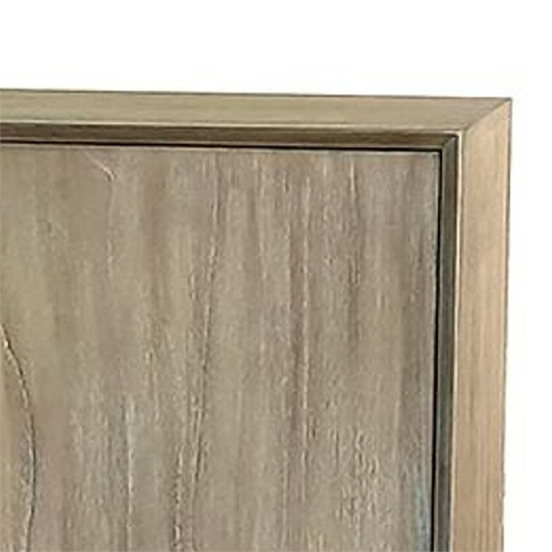 Benjara Claire Buffet Server Console-3 Drawers 2 Cabinets-Wheat-Black Mindi Wood