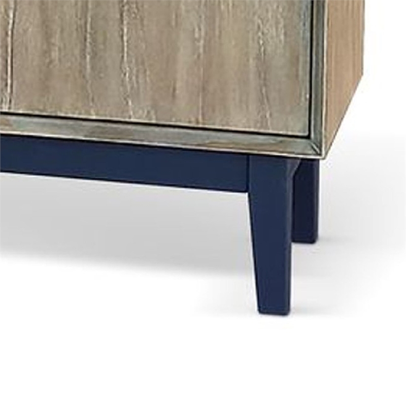 Benjara Claire Buffet Server Console-3 Drawers 2 Cabinets-Wheat-Black Mindi Wood