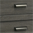 Benjara Velz Nightstand- 2 Drawers- Metal Finger Pull Handles- Dark Gray Wood