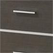 Benjara Hez Nightstand- 2 Drawers- Silver Trim- Modern Dark Brown Finish