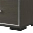 Benjara Hez Nightstand- 2 Drawers- Silver Trim- Modern Dark Brown Finish