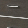 Benjara Hez Nightstand- 2 Drawers- Silver Trim- Modern Dark Brown Finish