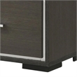Benjara Hez Nightstand- 2 Drawers- Silver Trim- Modern Dark Brown Finish