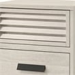Benjara Sary Nightstand- 2 Drawers- Black Finger Handles- Off White Wood