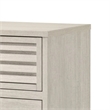 Benjara Sary Nightstand- 2 Drawers- Black Finger Handles- Off White Wood