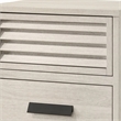 Benjara Sary Nightstand- 2 Drawers- Black Finger Handles- Off White Wood