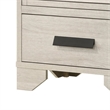 Benjara Sary Nightstand- 2 Drawers- Black Finger Handles- Off White Wood