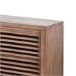 Benjara Jave TV Stand Media Cabinet- Slatted Doors- Shelves- Brown Wood- 85 Inch