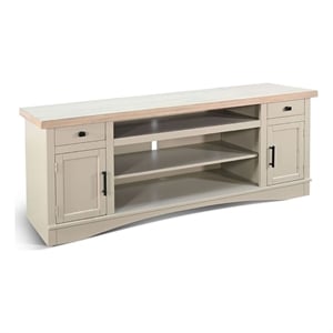 Benjara Sely- TV Media Entertainment Cabinet- 78 Inch- 2 Drawers 2 Doors- Beige
