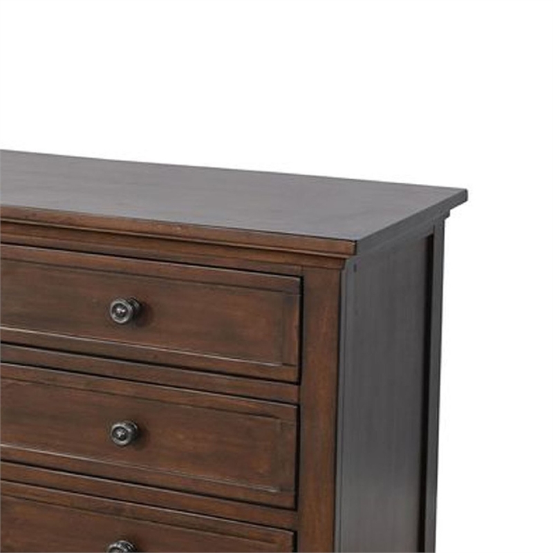 Benjara Lesy TV Media Entertainment Console- 82 Inch- 6 Drawers 2 Doors- Brown