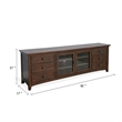 Benjara Lesy TV Media Entertainment Console- 82 Inch- 6 Drawers 2 Doors- Brown
