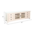 Benjara Lesy TV Media Entertainment Console- 82 Inch- 6 Drawers 2 Doors- Cream