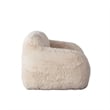 Benjara Accent Lounging Chair- Natural White Faux Fur- 44