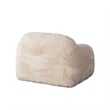 Benjara Accent Lounging Chair- Natural White Faux Fur- 44