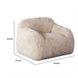Benjara Accent Lounging Chair- Natural White Faux Fur- 44