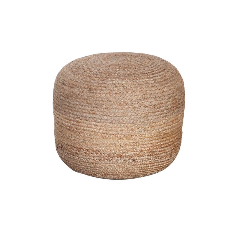 Benjara Poby Round Ottoman Pouf- 19