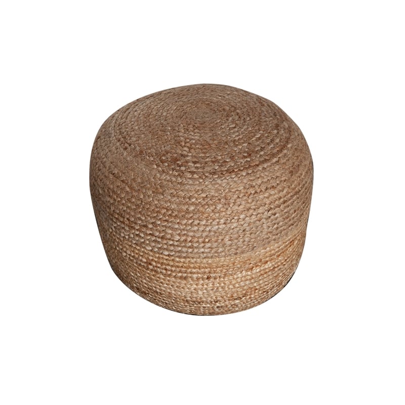 Benjara Poby Round Ottoman Pouf- 19