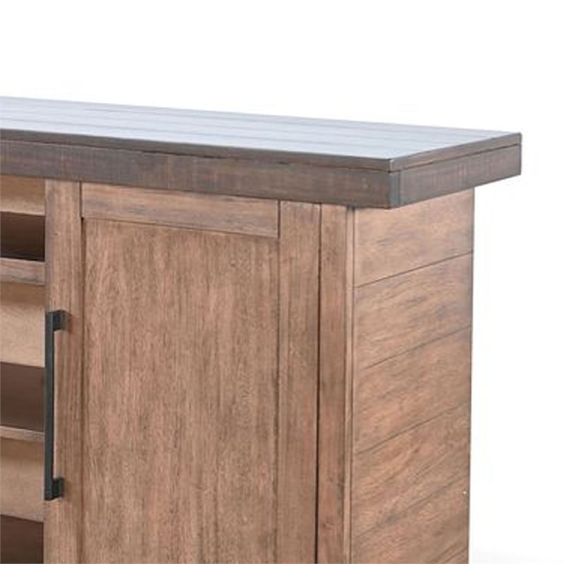 Benjara Ceny TV Media Entertainment Console- 78 Inch- 2 Cabinet Doors- Brown