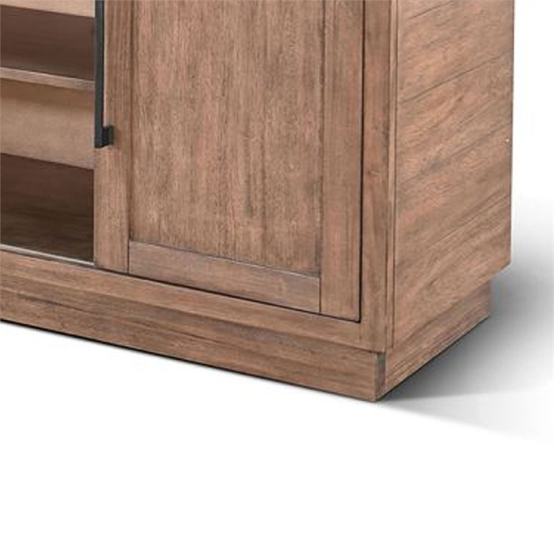Benjara Ceny TV Media Entertainment Console- 78 Inch- 2 Cabinet Doors- Brown