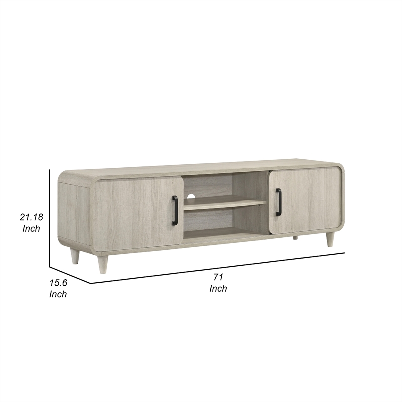 Benjara Meni TV Media Entertainment Stand- Shelves- 71