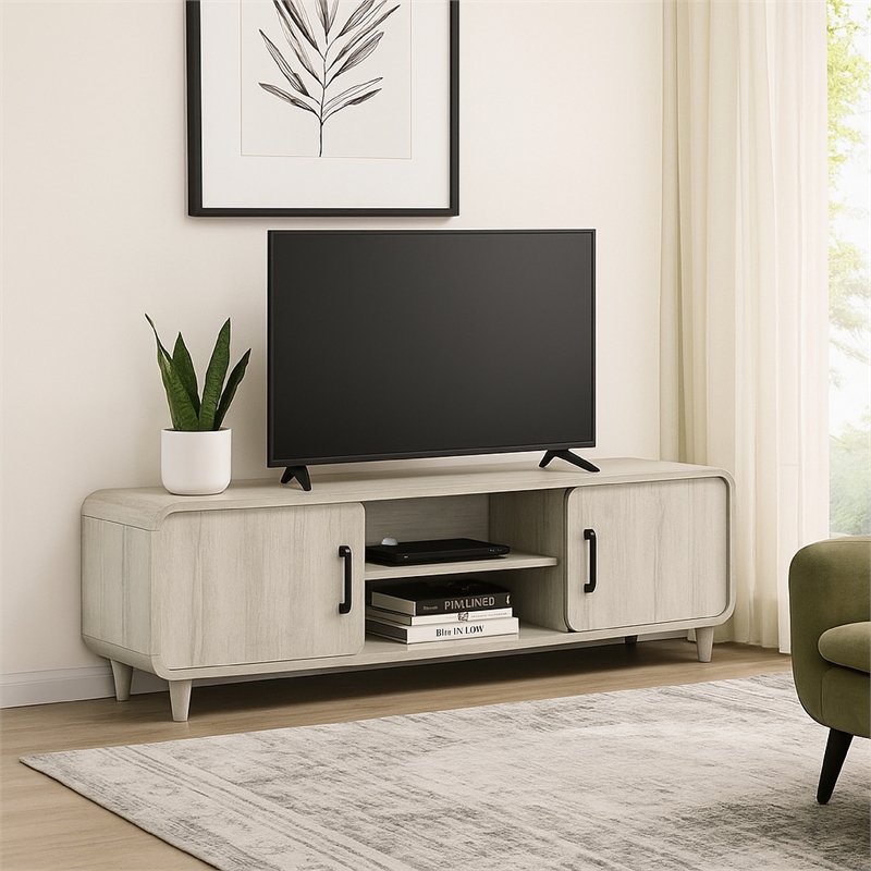 Benjara Meni TV Media Entertainment Stand- Shelves- 71